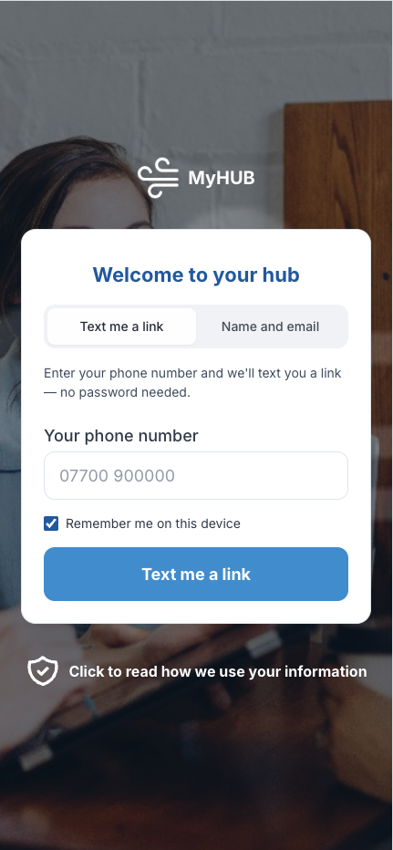MyHub magic link login