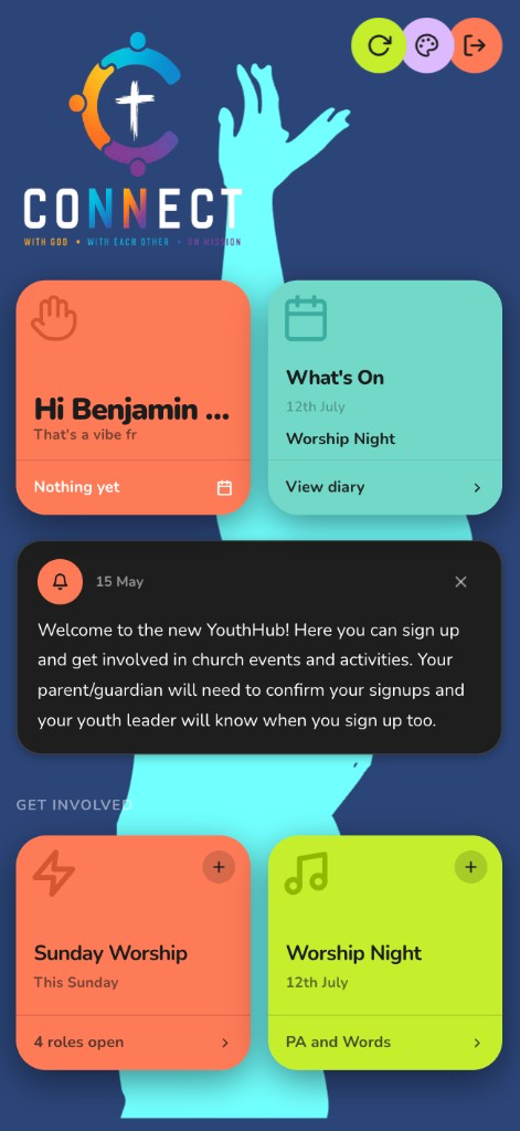 YouthHub teen portal on mobile