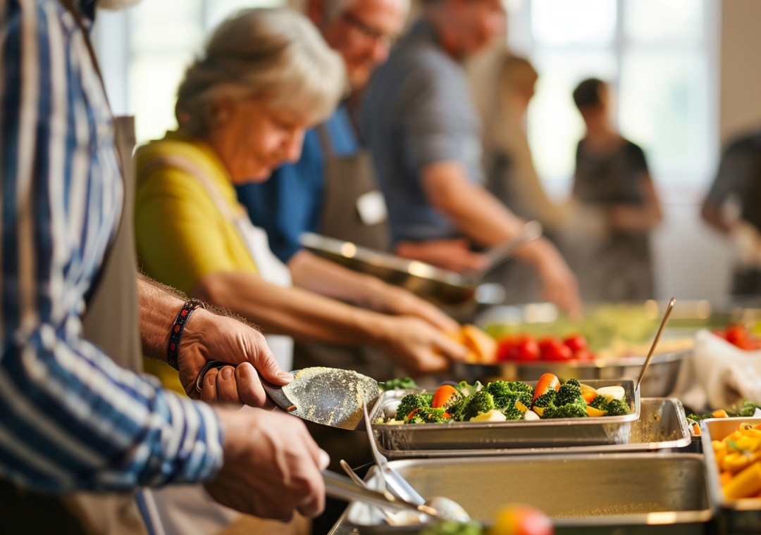 Church volunteers serving together