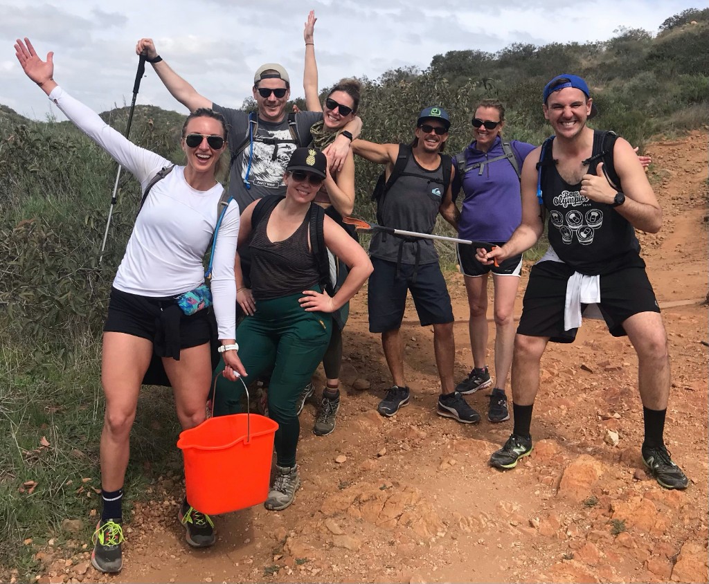 Volunteers together outdoors